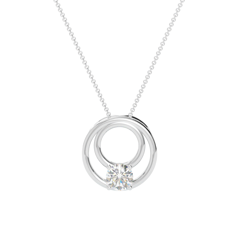 Zawieszka z diamentem Solis – złoto białe 585 – GOLDPORT